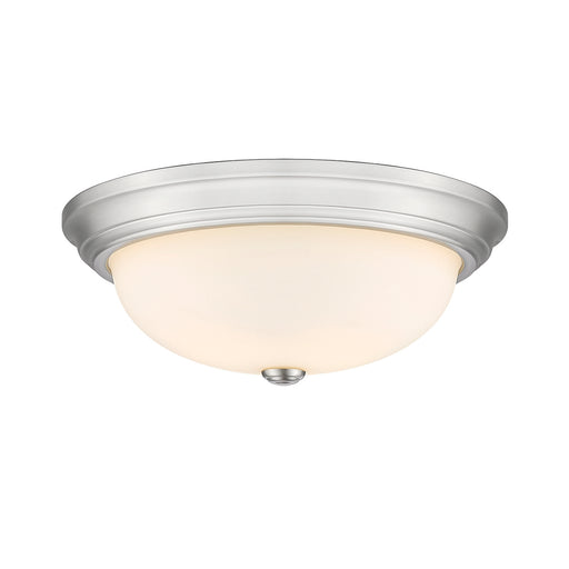 Three Light Flushmount Brushed Nickel