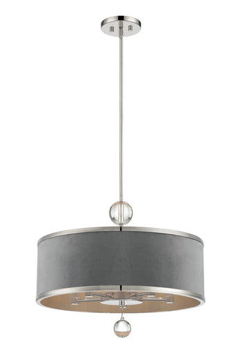 Luxour Five Light Pendant/Semi Flush Mount Polished Nickel