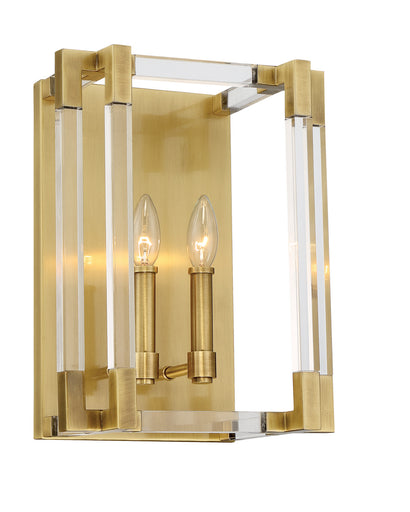 Prima Vista Two Lights Wall Sconce Aged Antique Brass
