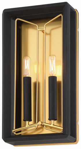 Sable Point Two Light Wall Sconce Sand Black With Honey Gold