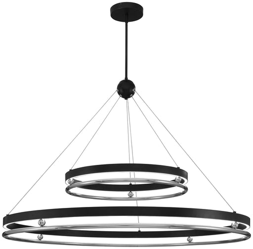 Grande Illusion LED Pendant Polished Nickel And Coal
