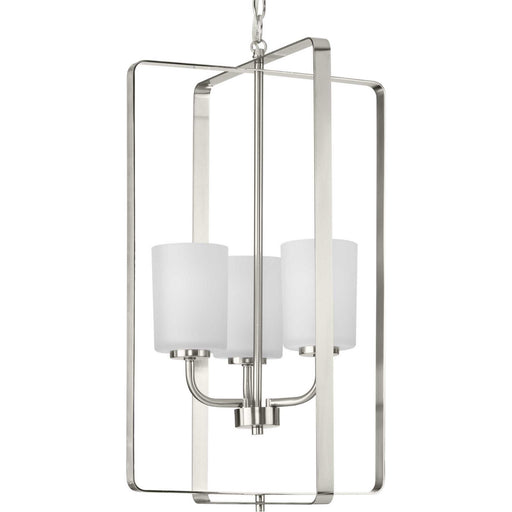 League Three Light Foyer Pendant Brushed Nickel
