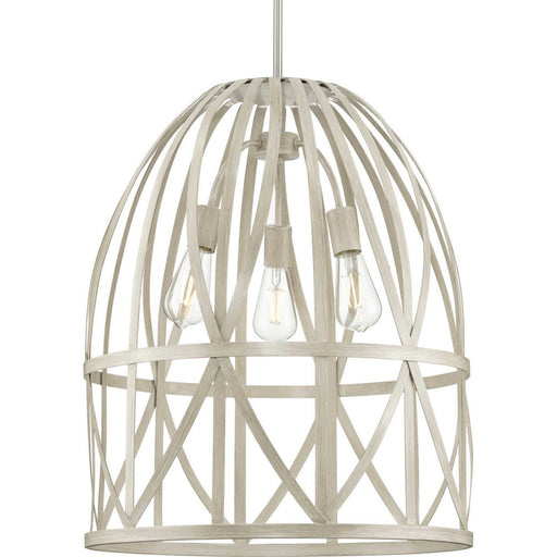 Progress Lighting - P500344-185 - Three Light Pendant - Chastain - Bleached Oak