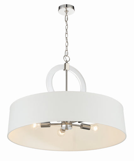 Cape Coral Five Light Pendant Polished Nickel