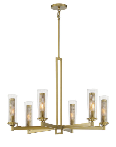 Emmerham Six Light Chandelier Soft Brass