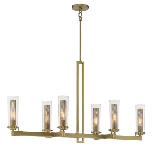 Emmerham Six Light Island Pendant Soft Brass