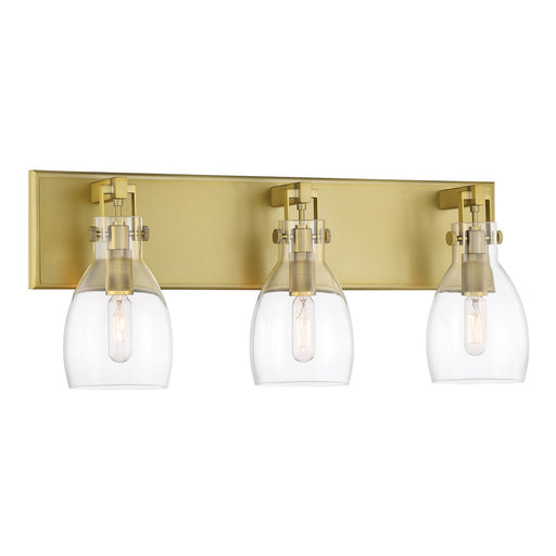Tiberia Three Light Bath Bar Soft Brass