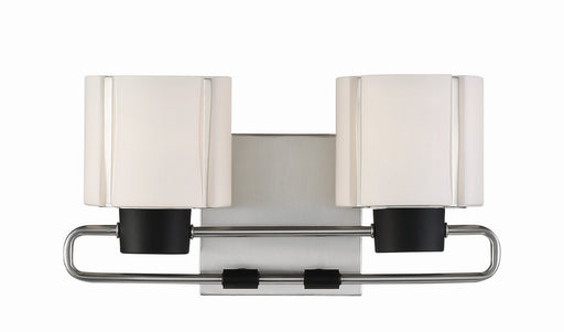 Waverly Plaza Bath Two Light Bath Brushed Nickel and Coal