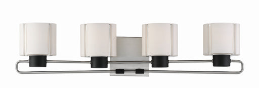 Waverly Plaza Bath Four Light Bath Brushed Nickel w/Coal