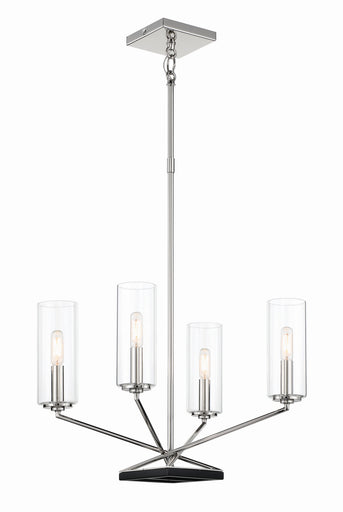 Highland Crossing Four Light Chandelier Polished Nickel w/Coal