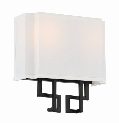 Upham Estates Two Light Wall Sconce Coal w/Polished Nickel