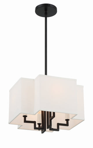 Upham Estates Four Light Pendant/Semi Flush Mount Coal w/Polished Nickel