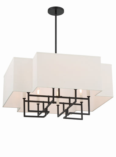 Upham Estates Eight Light Pendant Coal w/Polished Nickel
