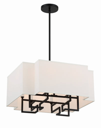 Upham Estates Eight Light Pendant Coal w/Polished Nickel
