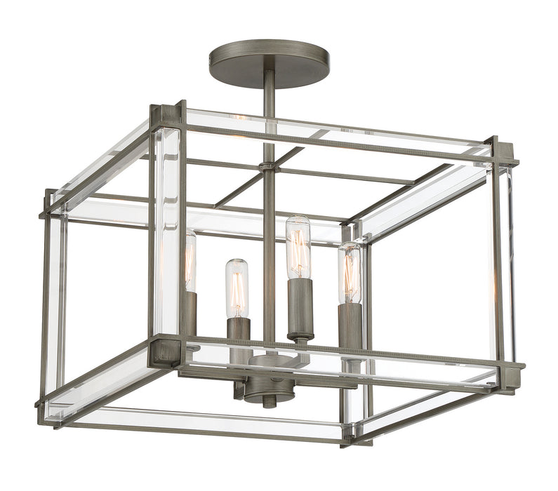 Minka-Lavery - 3859-756 - Four Light Semi Flush Mount - Langen Square - Antique Nickel