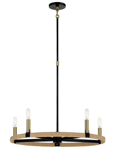 Windward Passage Five Light Chandelier Coal And Soft Brass