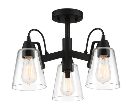 Beckonridge Three Light Semi Flush Mount Coal