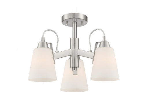 Beckonridge Three Light Semi Flush Mount Brushed Nickel
