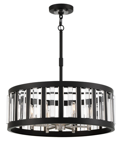 Majestic Splendor Six Light Pendant Sand Coal And Polished Nickel