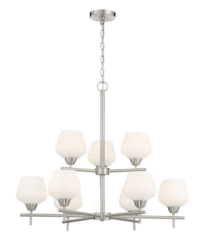Camrin Nine Light Chandelier Brushed Nickel