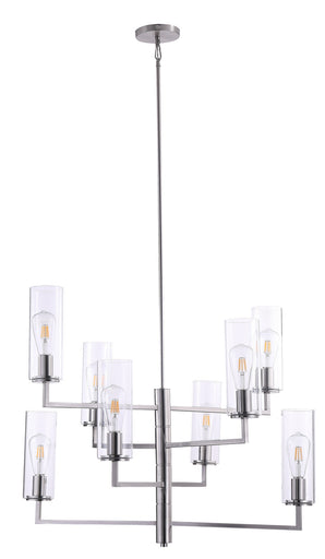 Acacia Eight Light Chandelier Brushed Nickel
