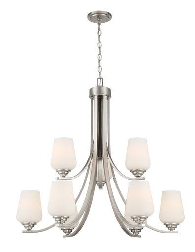 Shyloh Nine Light Chandelier Brushed Nickel