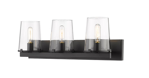 Callista Three Light Vanity Matte Black