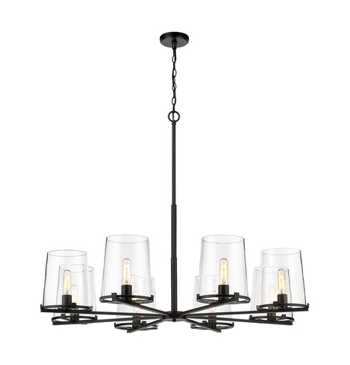 Callista Eight Light Chandelier Matte Black