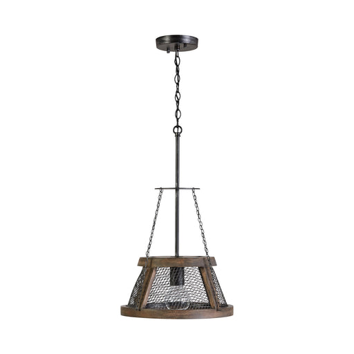 Lagmore One Light Pendant Zinc and Wood