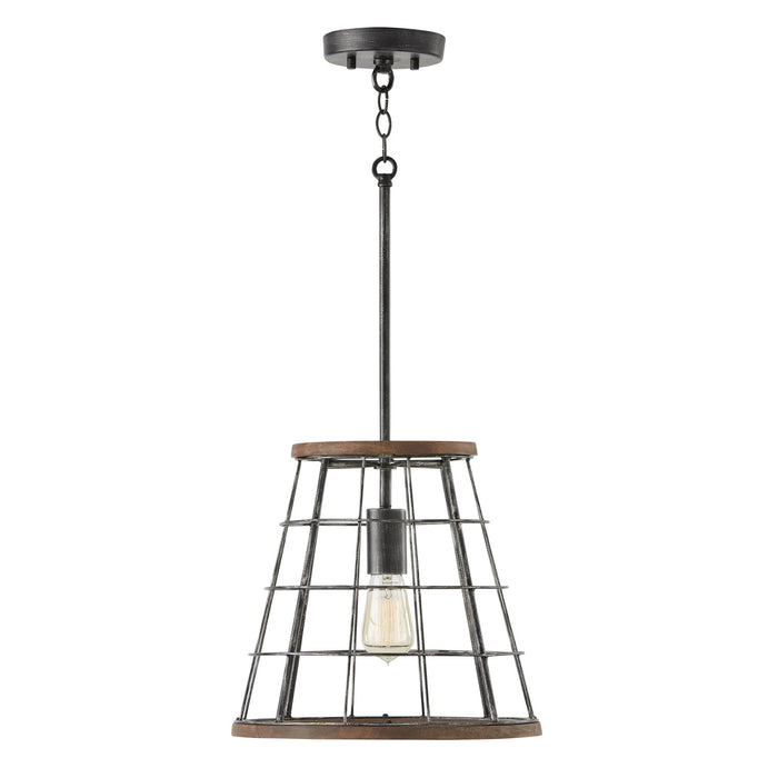 Capital Lighting - AA1001ZW - One Light Pendant - Bracken - Zinc and Wood