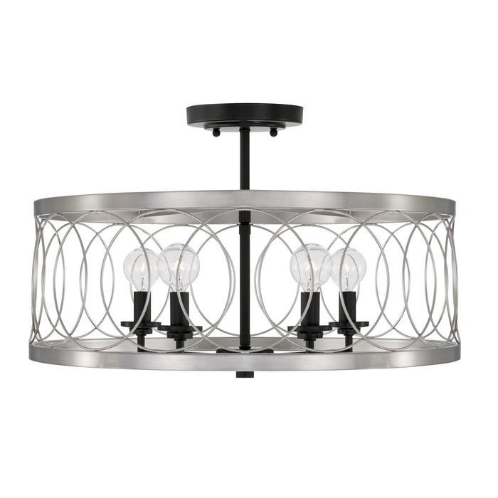 Capital Lighting - AA1002BT - Four Light Semi-Flush Mount - Madeline - Black Tie