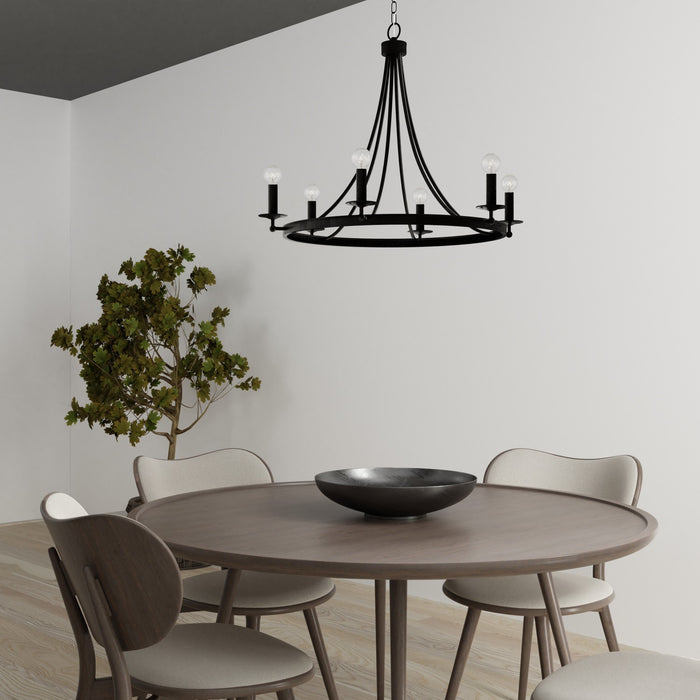 Capital Lighting - AA1005BI - Six Light Chandelier - Tempe - Black Iron