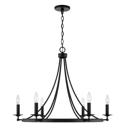 Tempe Six Light Chandelier Black Iron