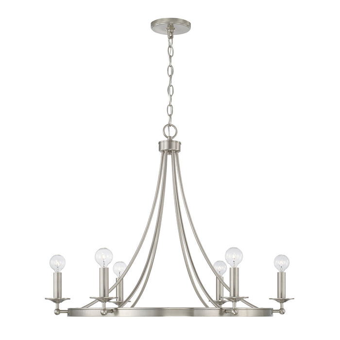 Capital Lighting - AA1005BN - Six Light Chandelier - Tempe - Brushed Nickel