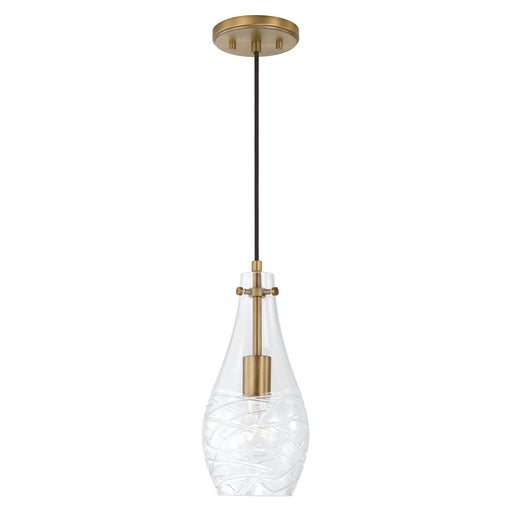 Kier One Light Pendant Aged Brass