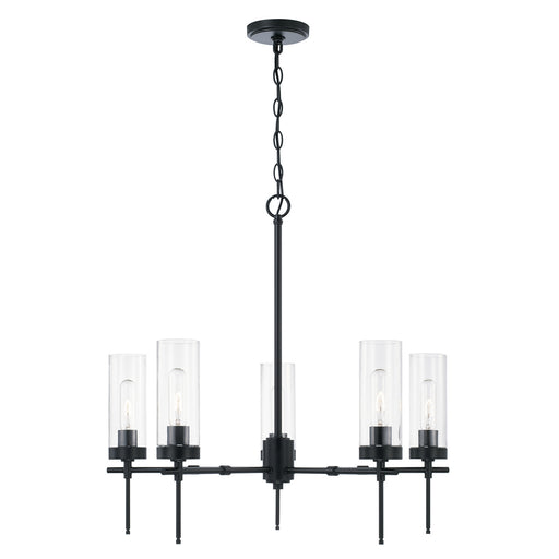 Riley Five Light Chandelier Matte Black