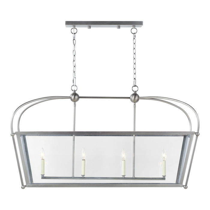 Visual Comfort Studio - 6691004EN-965 - Four Light Linear Lantern - Charleston - Antique Brushed Nickel