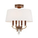 Metropolitan - N6552-690 - Four Light Semi Flush Mount - Magnolia Manor - Pale Gold with Distressed Bronze