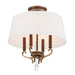 Metropolitan - N6552-690 - Four Light Semi Flush Mount - Magnolia Manor - Pale Gold with Distressed Bronze