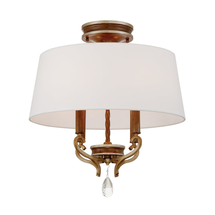 Metropolitan - N6552-690 - Four Light Semi Flush Mount - Magnolia Manor - Pale Gold with Distressed Bronze
