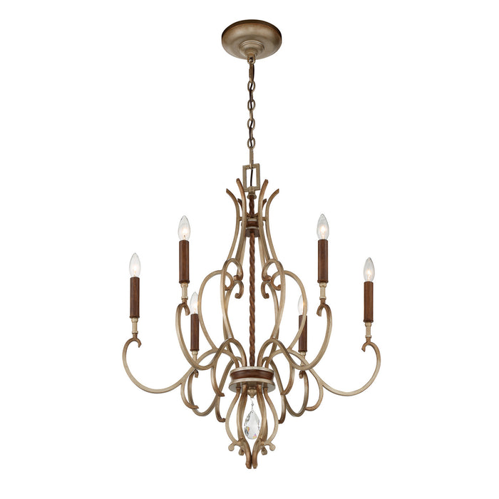 Metropolitan - N6557-690 - Six Light Chandelier - Magnolia Manor - Pale Gold With Distressed Bronze