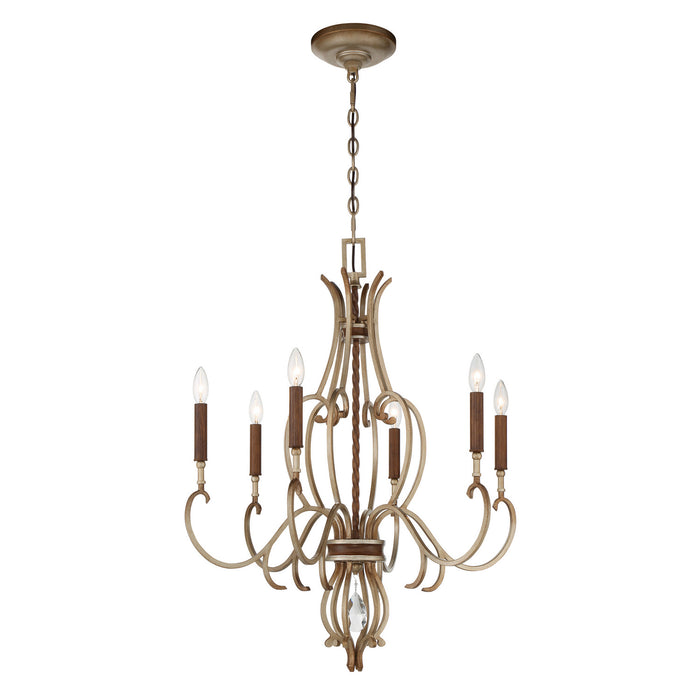 Metropolitan - N6557-690 - Six Light Chandelier - Magnolia Manor - Pale Gold With Distressed Bronze