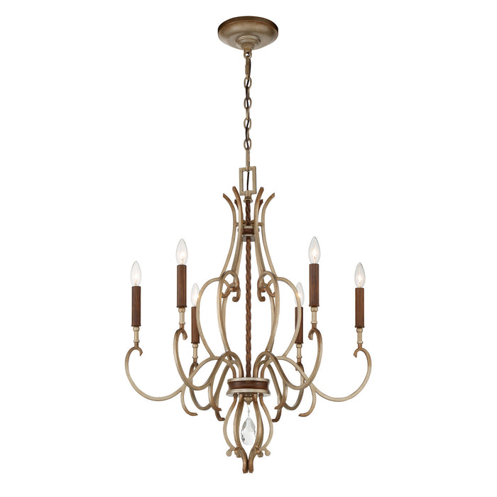 Metropolitan - N6557-690 - Six Light Chandelier - Magnolia Manor - Pale Gold With Distressed Bronze