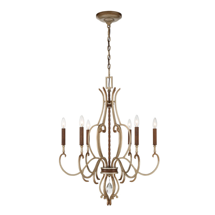 Metropolitan - N6557-690 - Six Light Chandelier - Magnolia Manor - Pale Gold With Distressed Bronze
