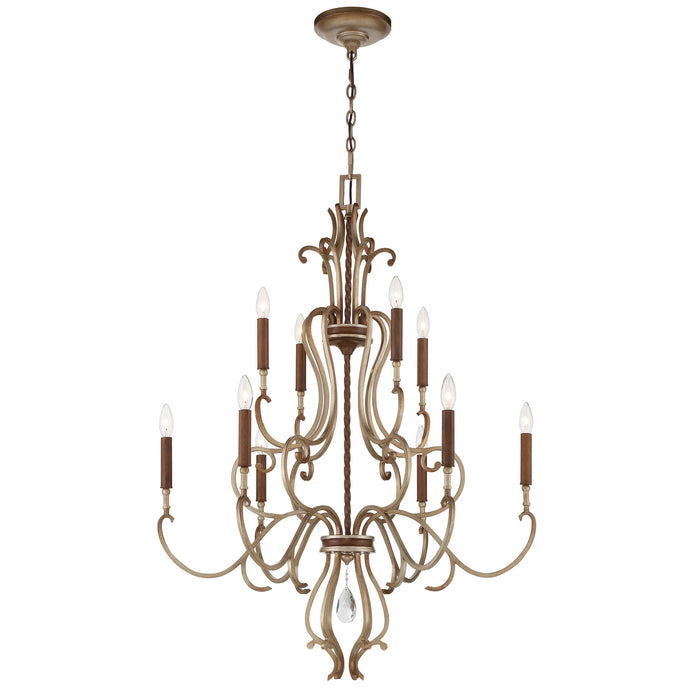 Metropolitan - N6558-690 - Ten Light Chandelier - Magnolia Manor - Pale Gold With Distressed Bronze
