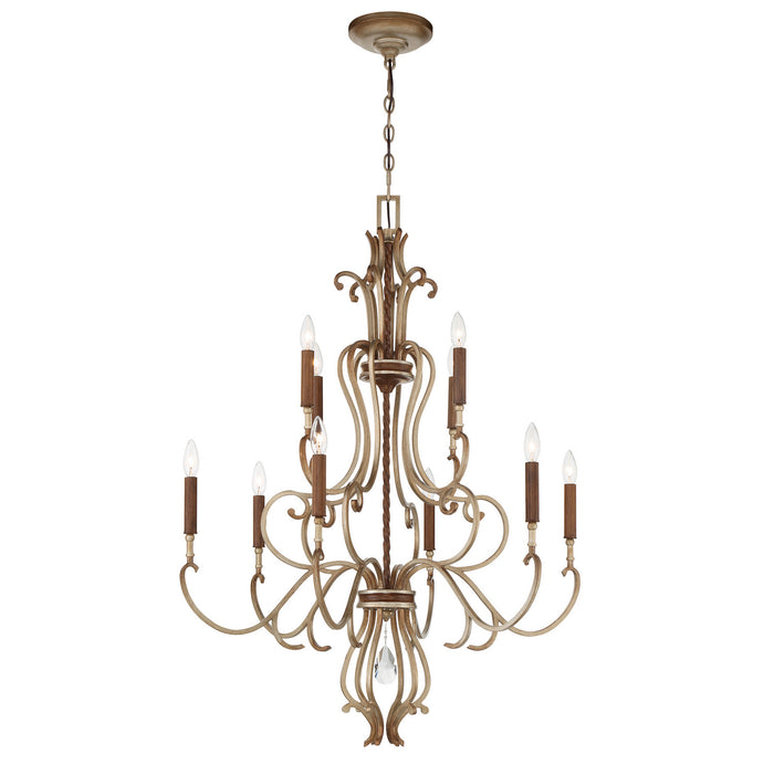 Metropolitan - N6558-690 - Ten Light Chandelier - Magnolia Manor - Pale Gold With Distressed Bronze