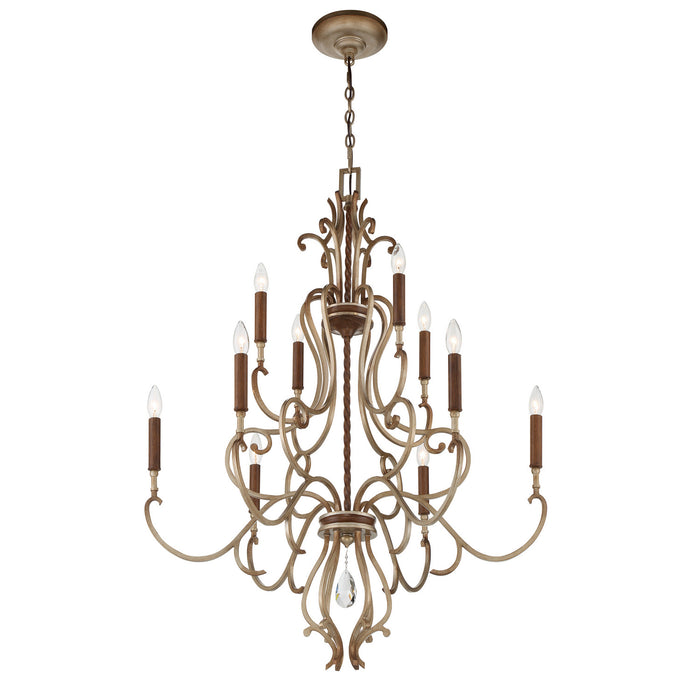 Metropolitan - N6558-690 - Ten Light Chandelier - Magnolia Manor - Pale Gold With Distressed Bronze