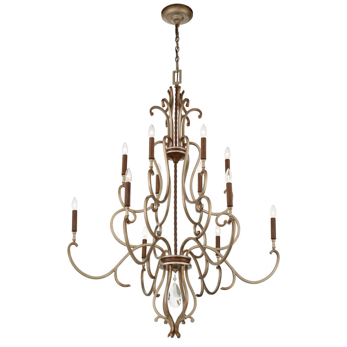 Metropolitan - N6559-690 - 12 Light Chandelier - Magnolia Manor - Pale Gold With Distressed Bronze