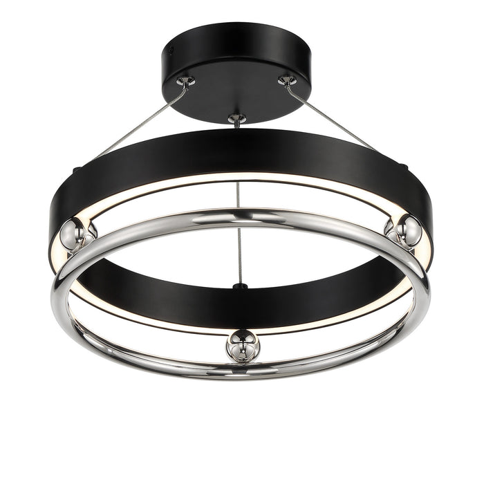 Metropolitan - N7991-572-L - LED Semi Flush Mount - Grande Illusion - Polished Nickel And Coal