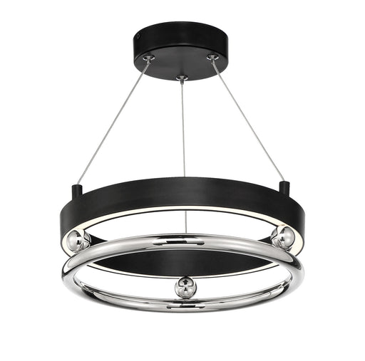 Grande Illusion LED Semi Flush Mount Polished Nickel And Coal